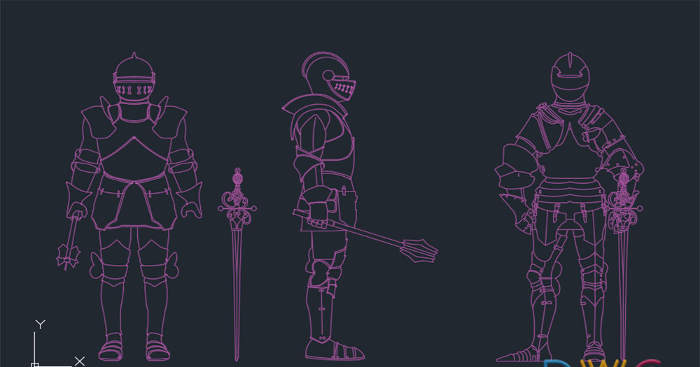 دانلود فایل اتوکد نقشه شوالیه (Knight) DWG برای AutoCAD 